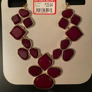 Burgundy jeweled necklace